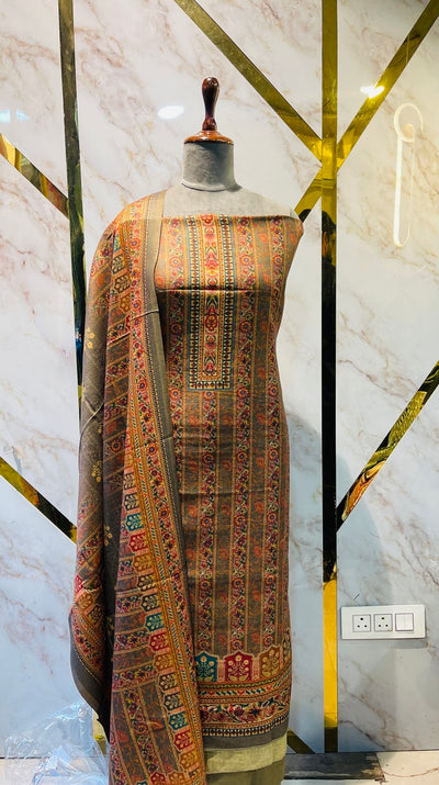 Premium kashmiri  Pashmina kani print Suit