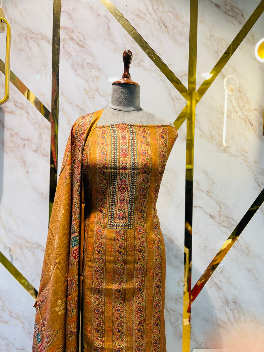 Premium kashmiri  Pashmina kani print Suit
