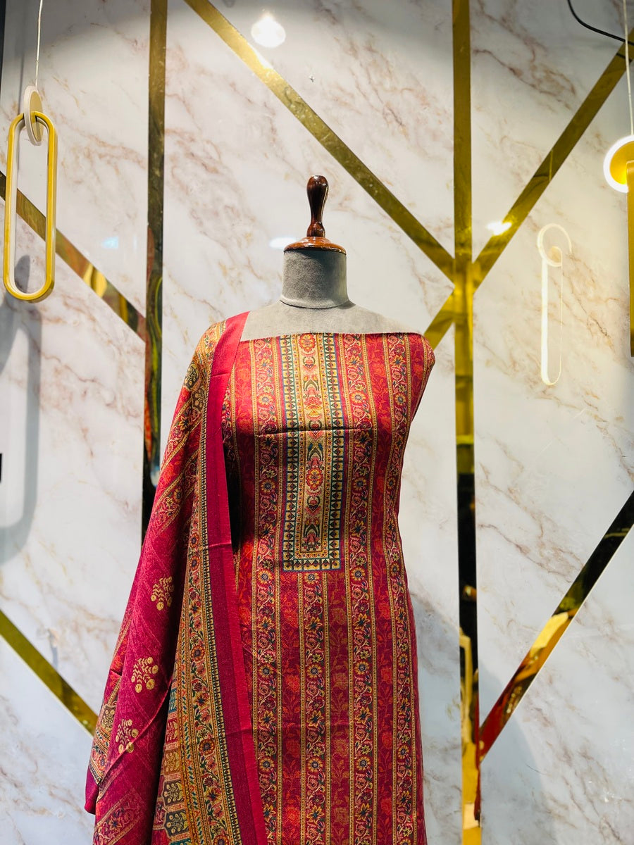 Premium kashmiri  Pashmina kani print Suit