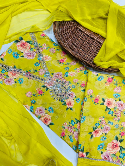 Party wear maslin mirror suit