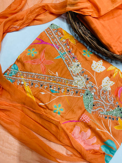 Party wear maslin suit❤️