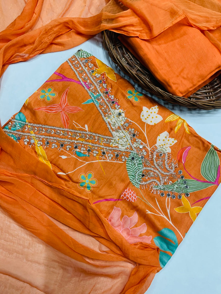 Party wear maslin suit❤️