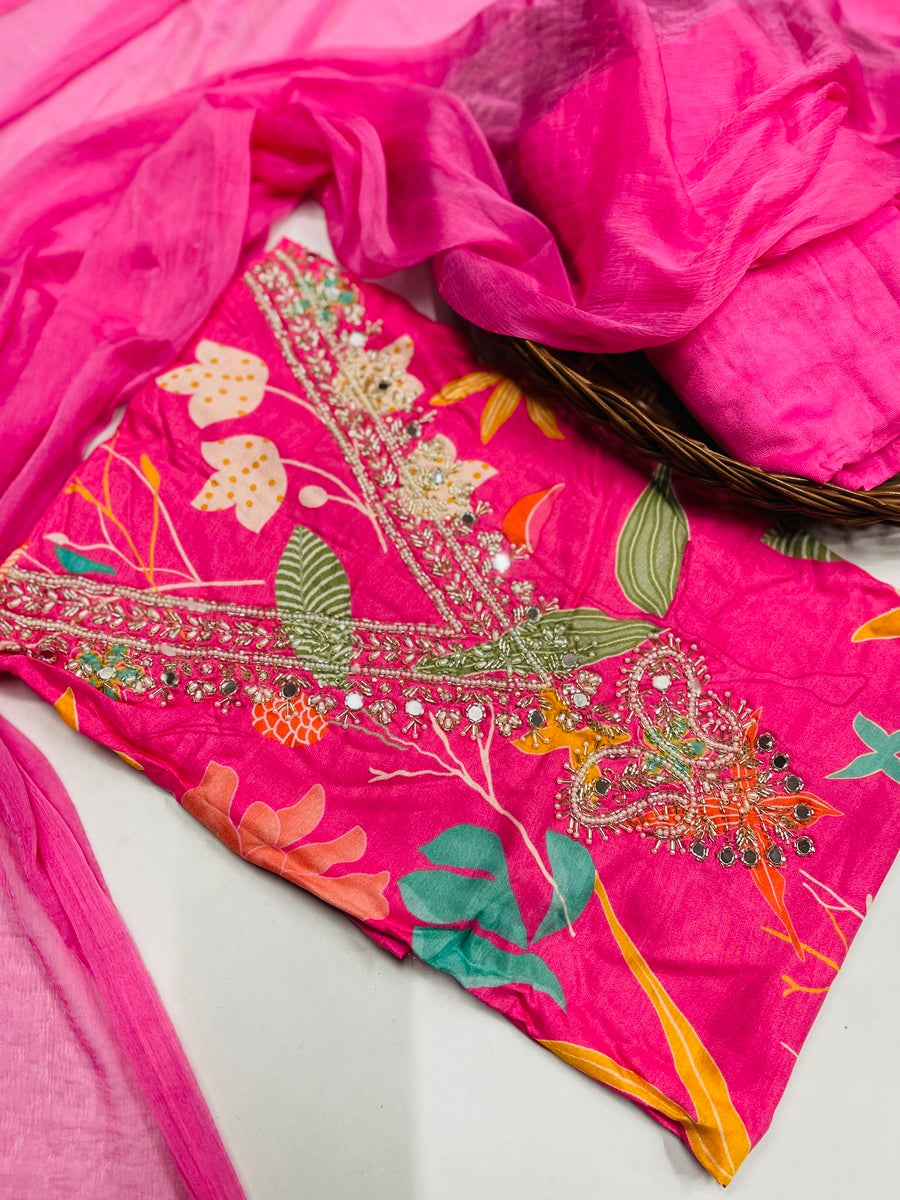 Party wear maslin suit❤️