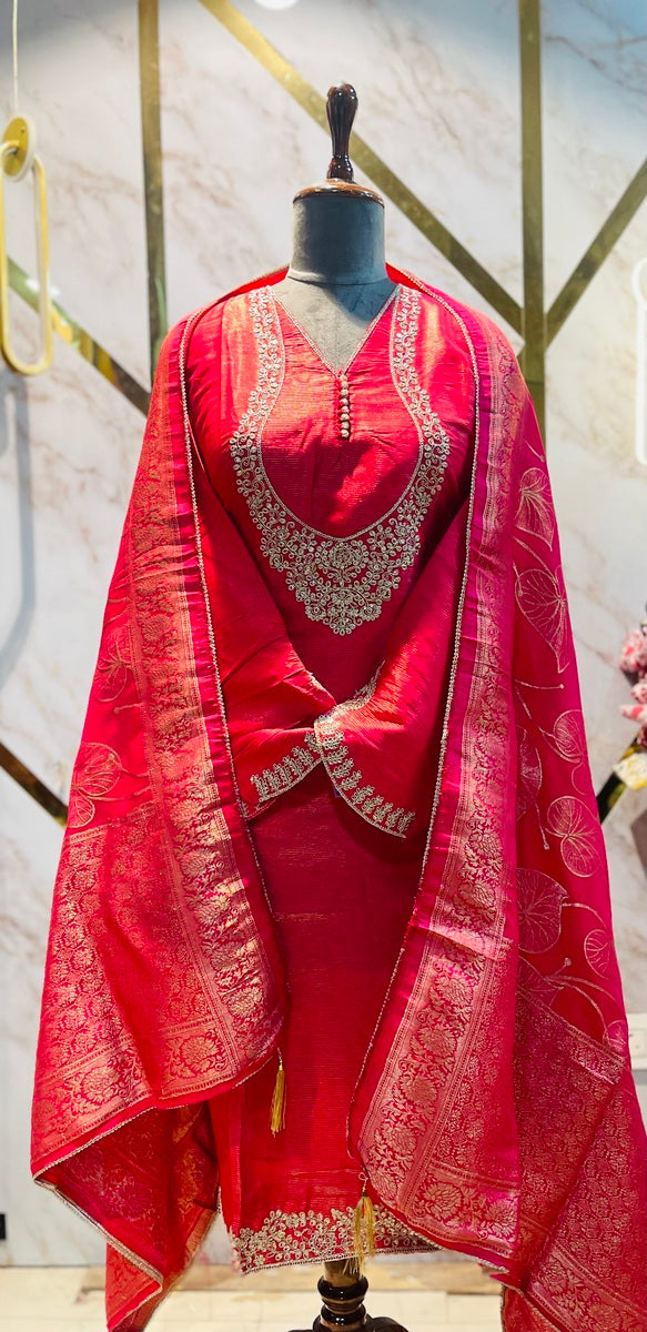 Party wear shimar silk suit