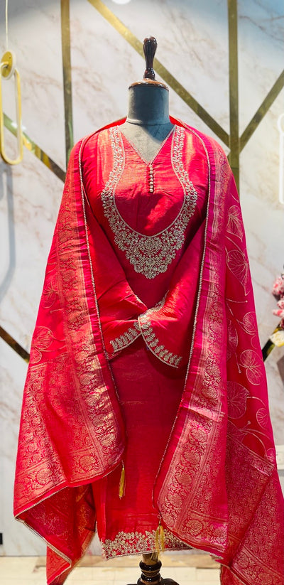 Party wear shimar silk suit