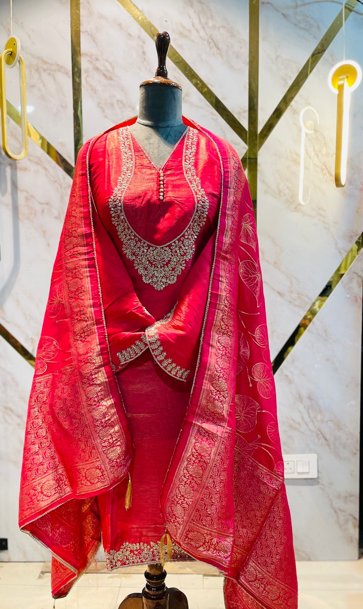 Party wear shimar silk suit