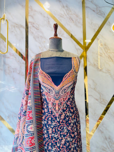 Premium kashmiri  Pashmina kani print Suit
