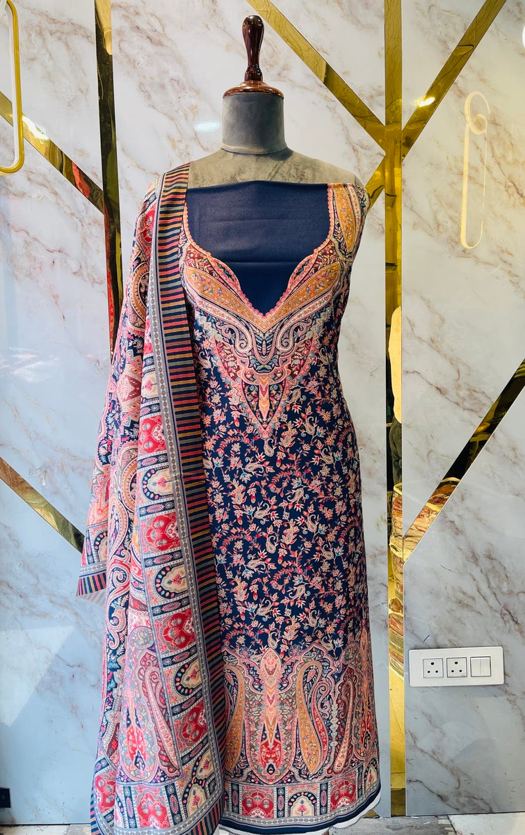 Premium kashmiri  Pashmina kani print Suit