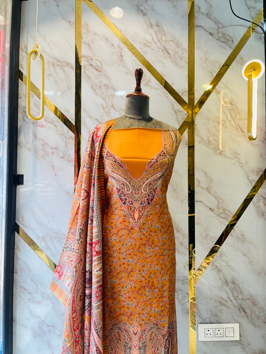 Premium kashmiri  Pashmina kani print Suit