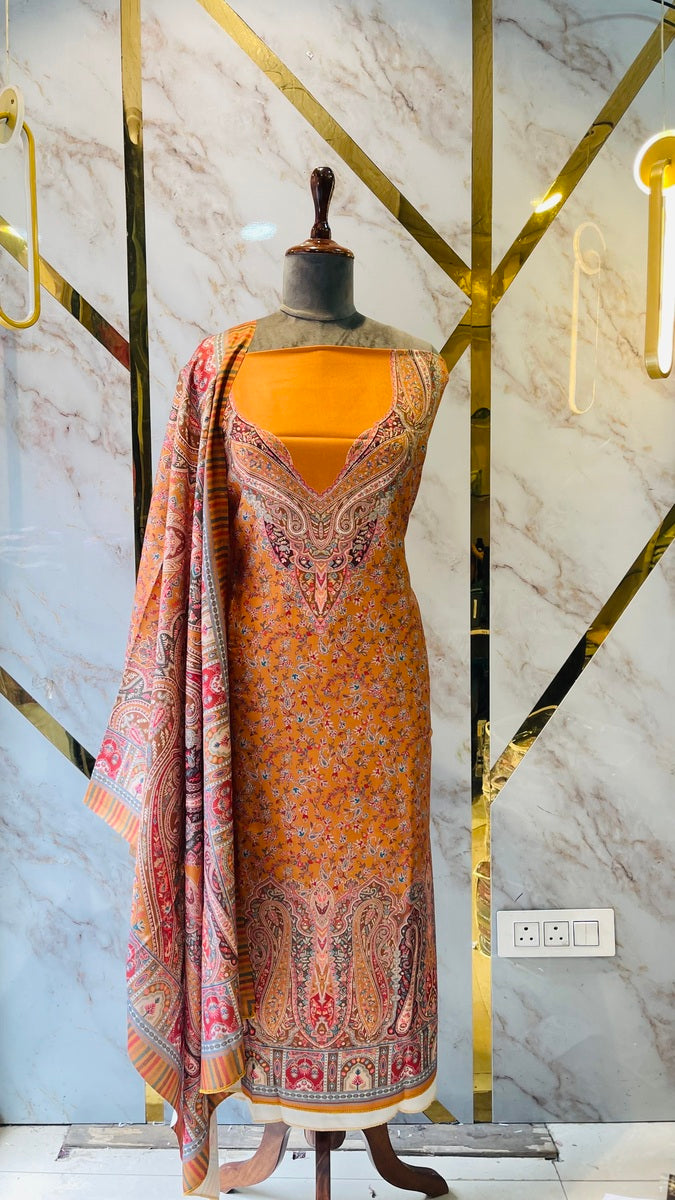 Premium kashmiri  Pashmina kani print Suit
