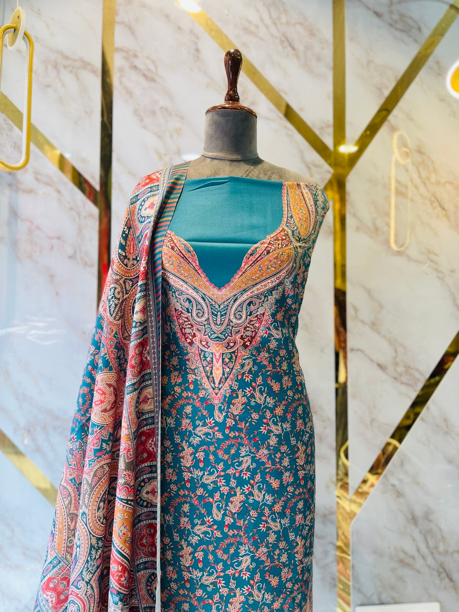 Premium kashmiri  Pashmina kani print Suit