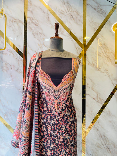 Premium kashmiri  Pashmina kani print Suit