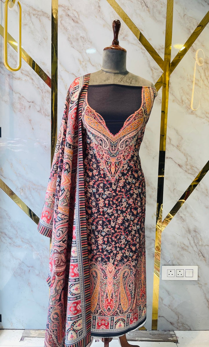 Premium kashmiri  Pashmina kani print Suit