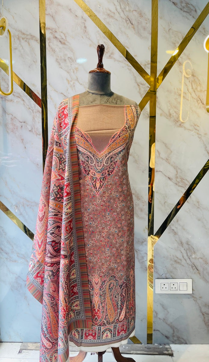 Premium kashmiri  Pashmina kani print Suit