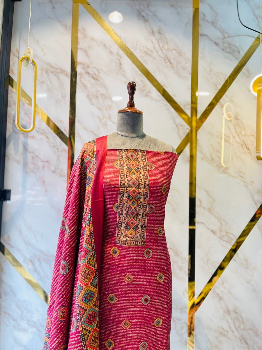 Premium kashmiri  Pashmina kani print Suit