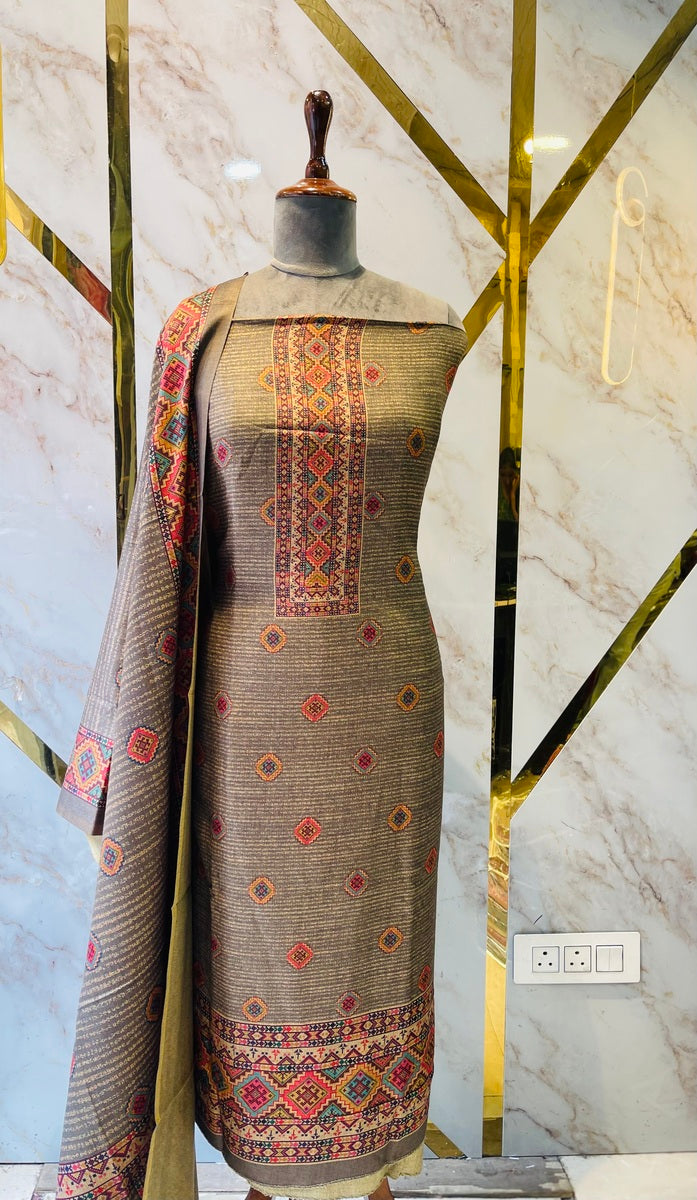 Premium kashmiri  Pashmina kani print Suit