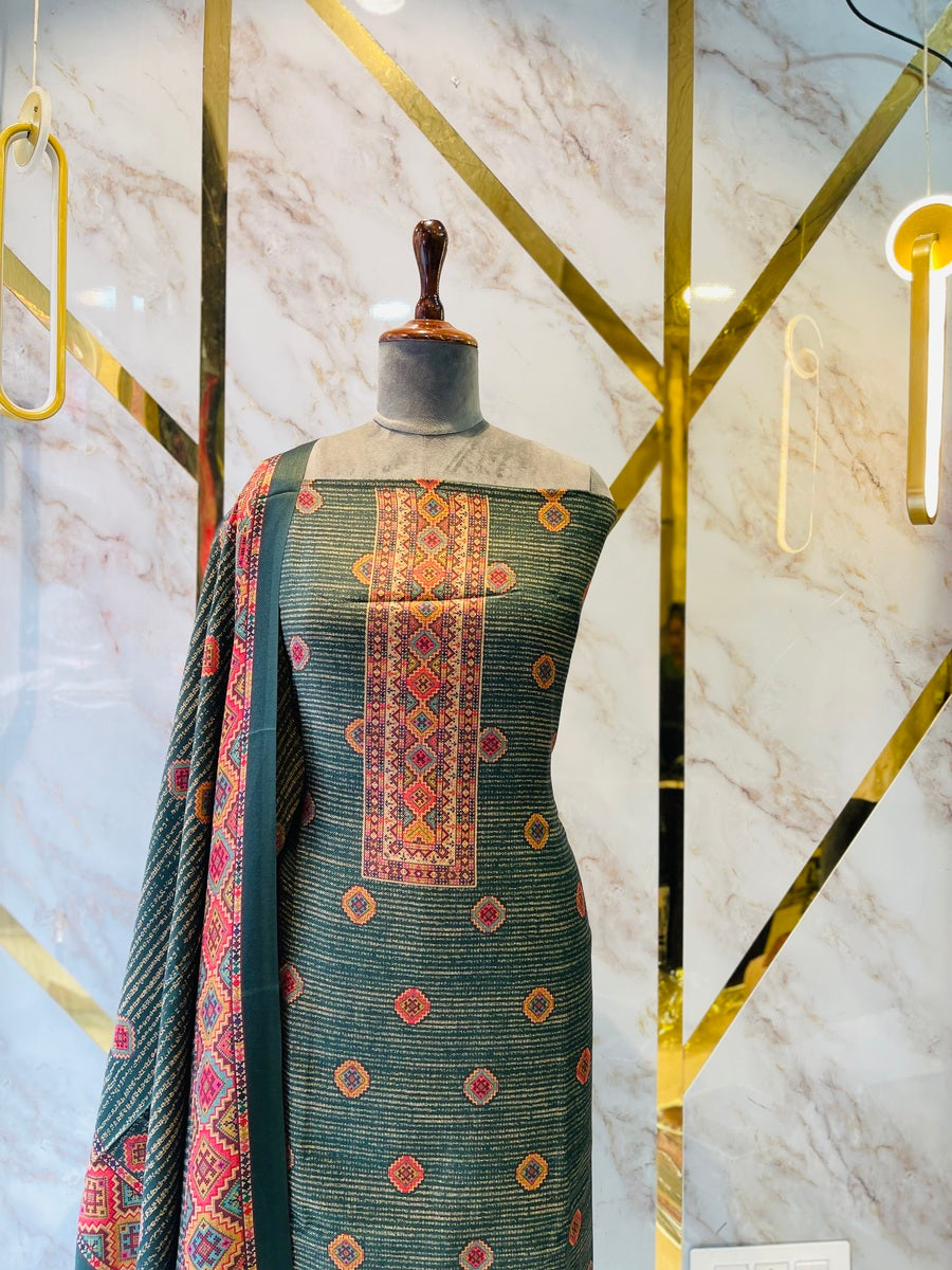 Premium kashmiri  Pashmina kani print Suit