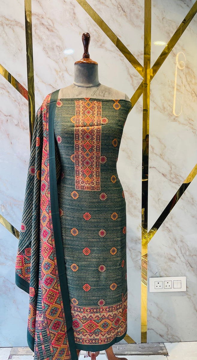 Premium kashmiri  Pashmina kani print Suit
