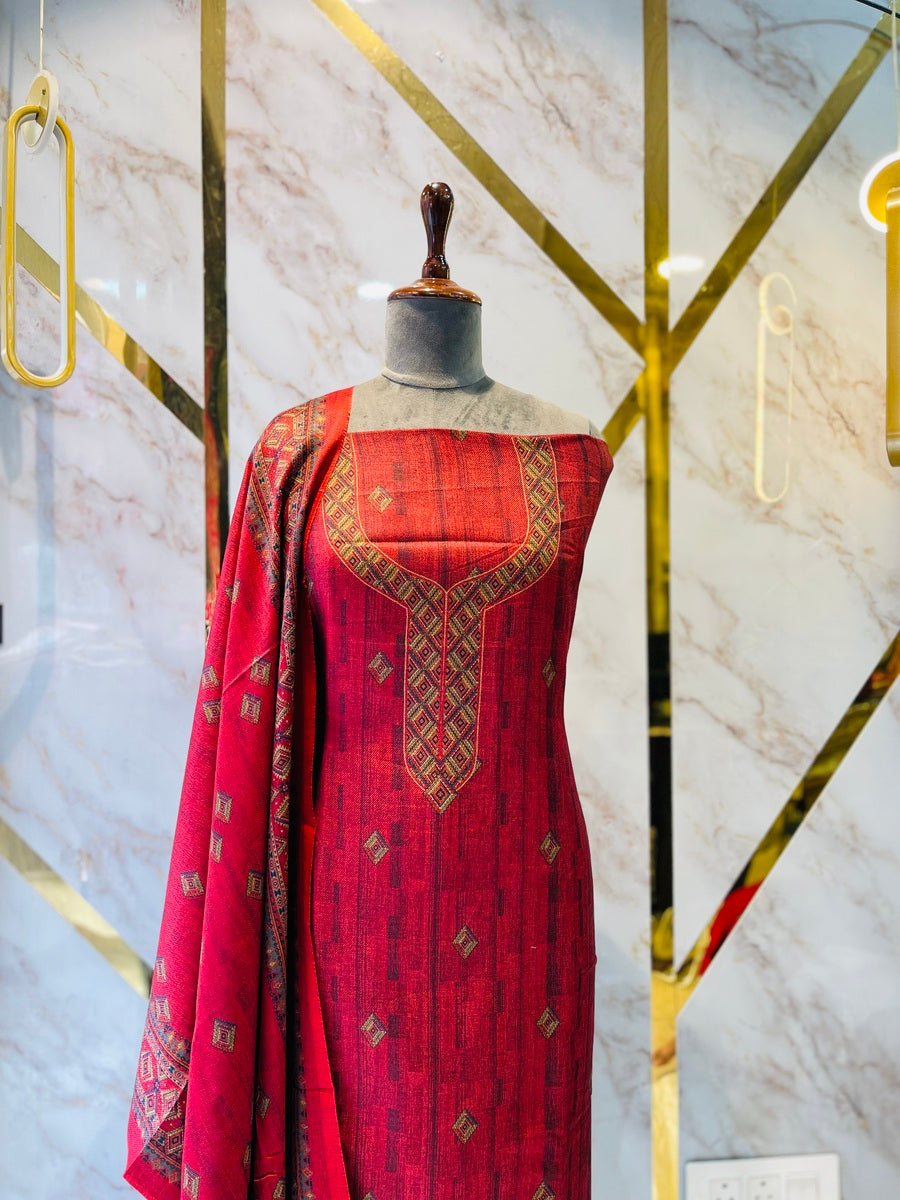 Premium kashmiri  Pashmina kani print Suit