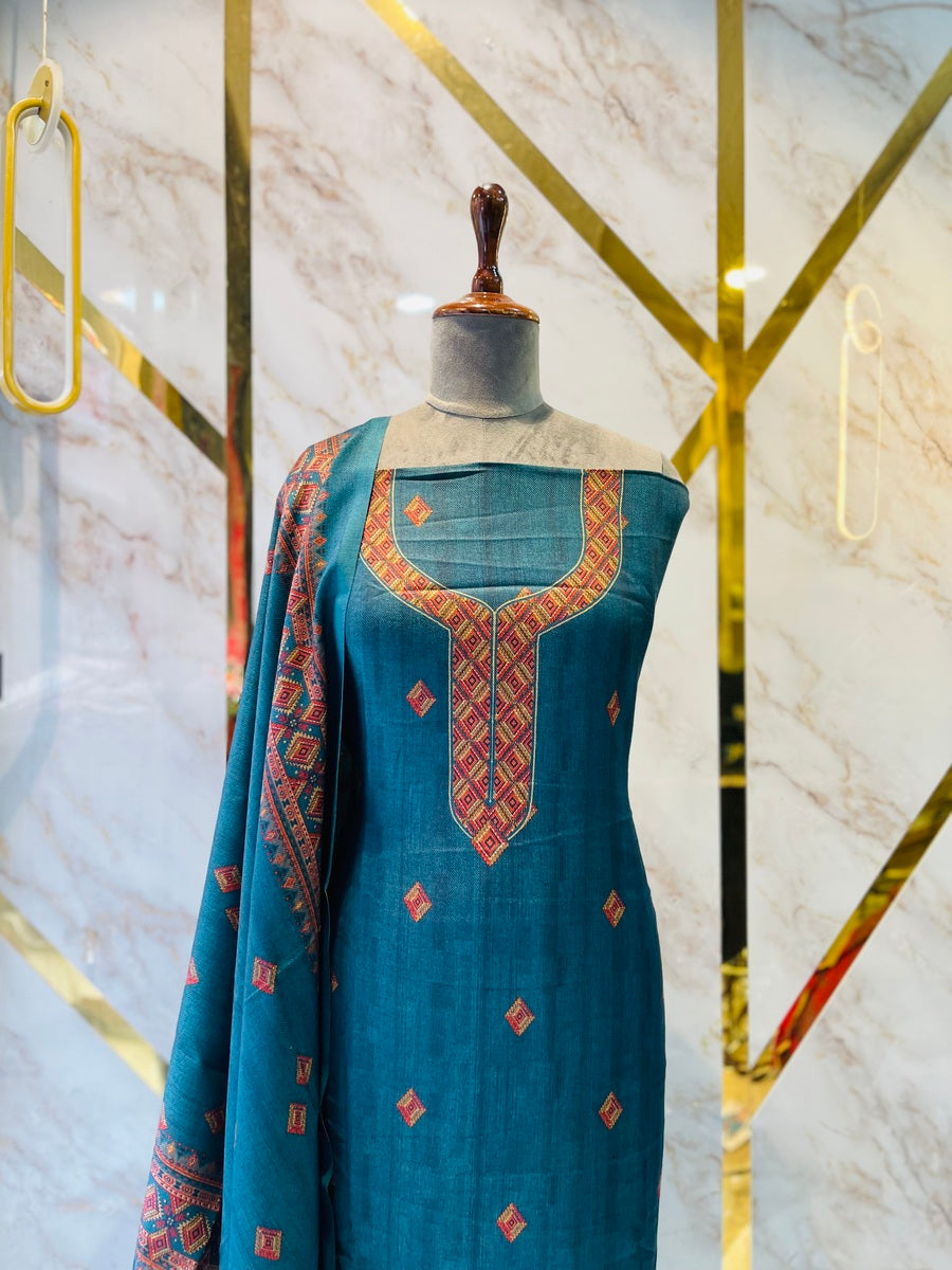 Premium kashmiri  Pashmina kani print Suit