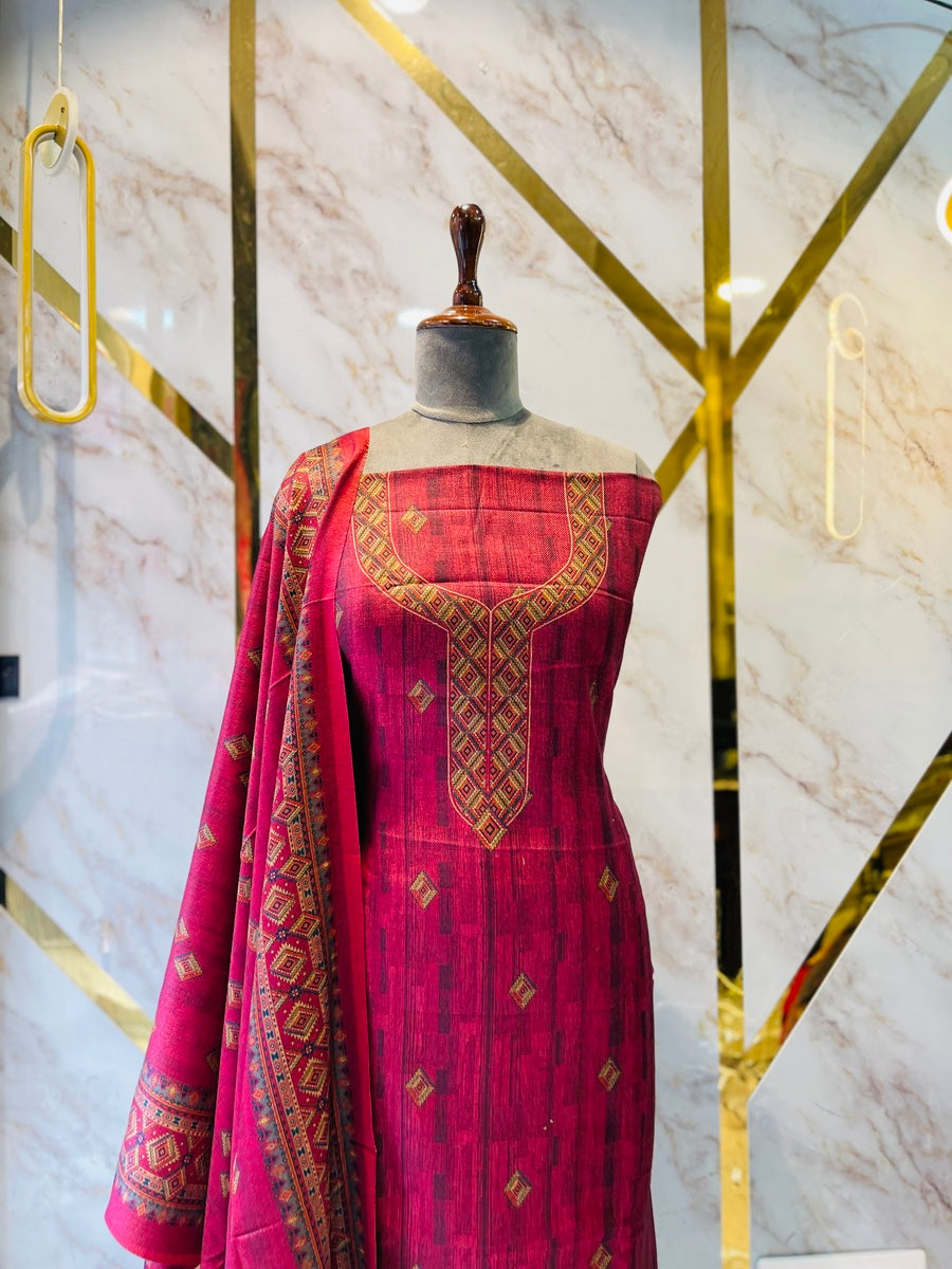 Premium kashmiri  Pashmina kani print Suit