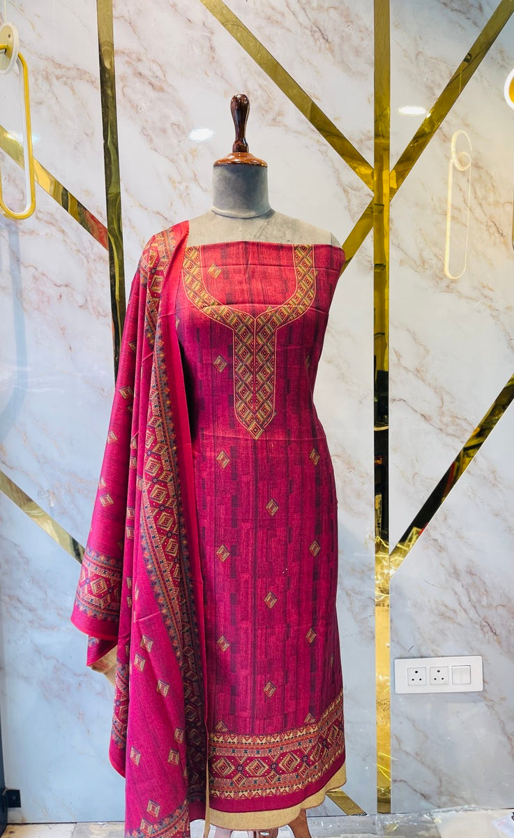 Premium kashmiri  Pashmina kani print Suit