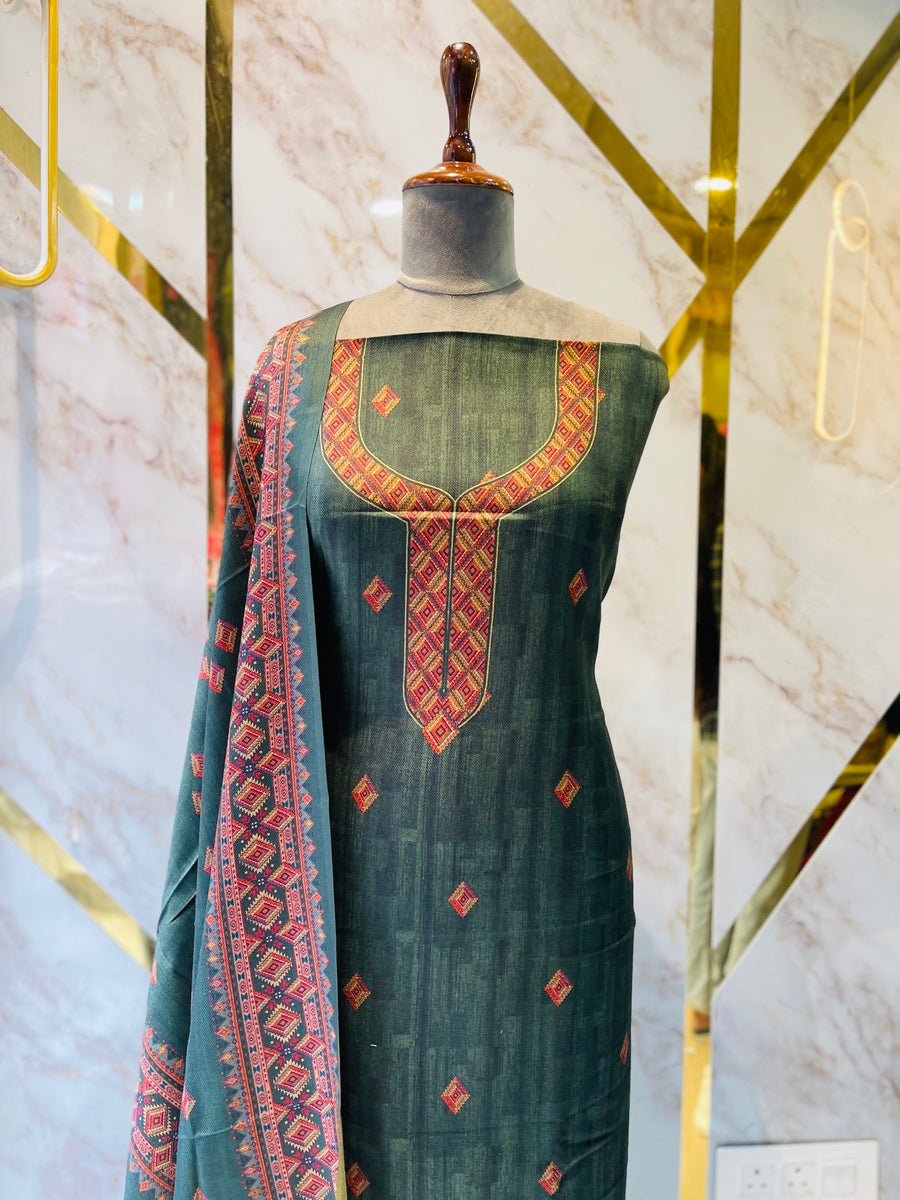 Premium kashmiri  Pashmina kani print Suit