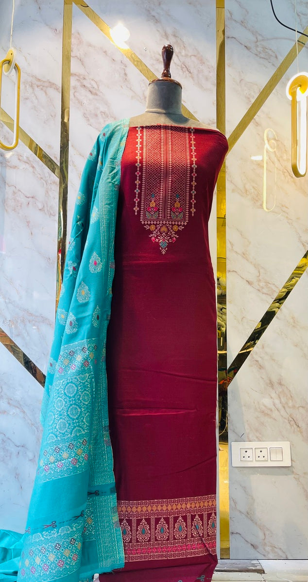 Premium kani Wollen Party Suits (100% Handmade)