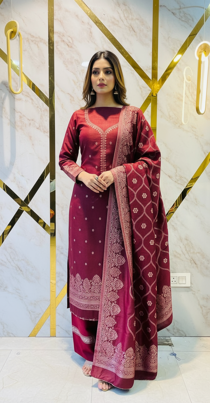 Premium kani Wollen Party Suits (100% Handmade)