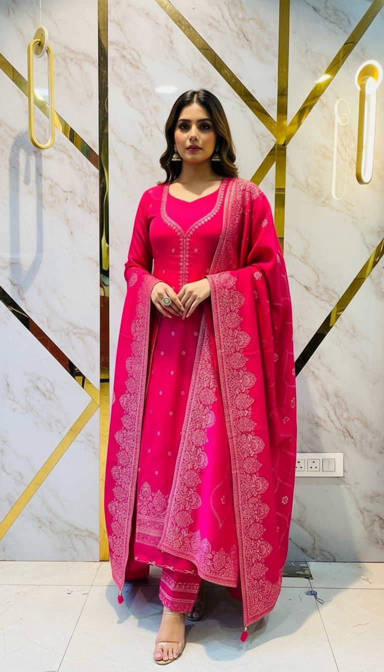 Premium kani Wollen Party Suits (100% Handmade)