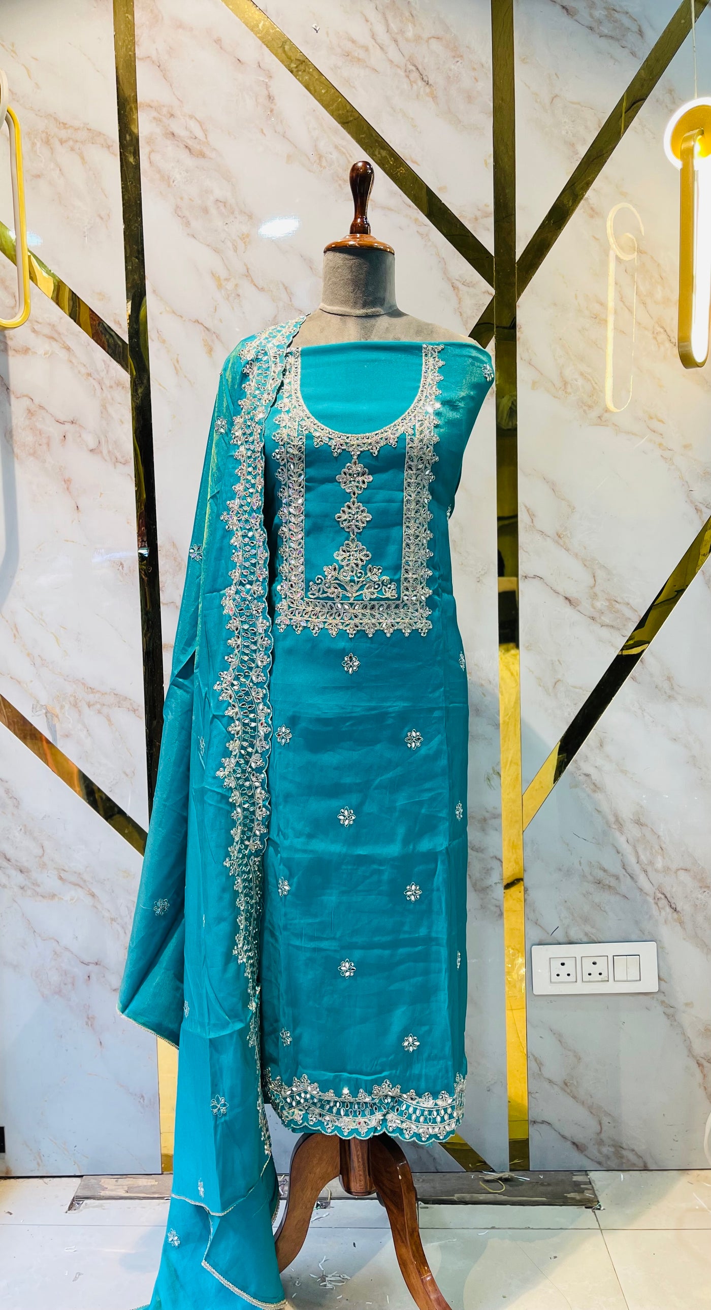 Party wear shimar silk suit