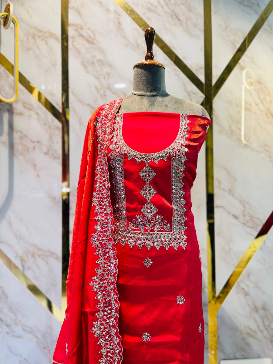 Party wear shimar silk suit