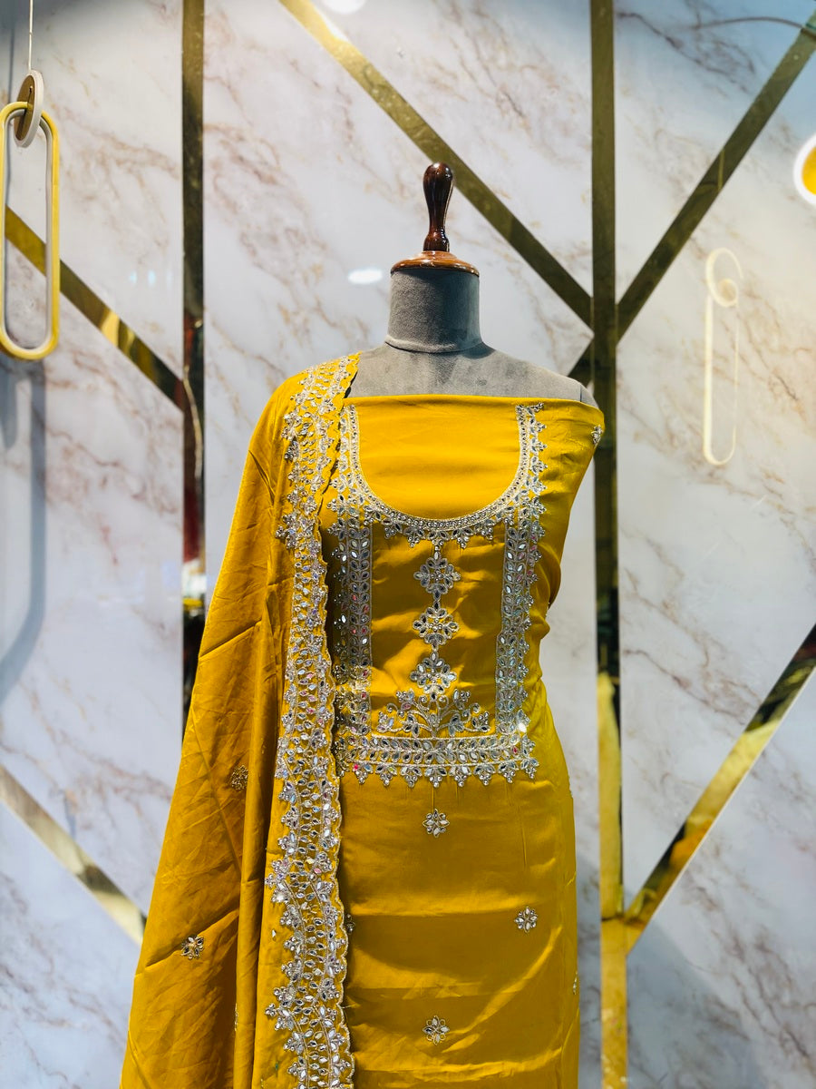 Party wear shimar silk suit