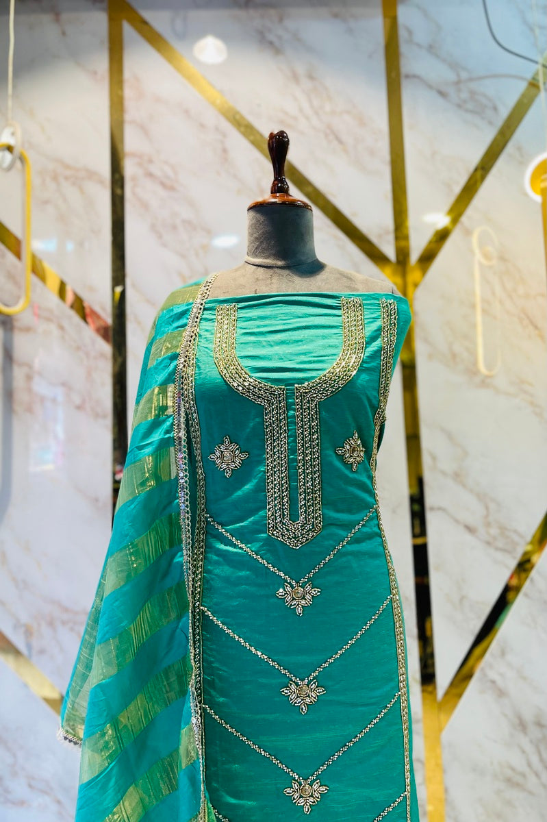 Party wear shimar silk suit Hand Work Suit