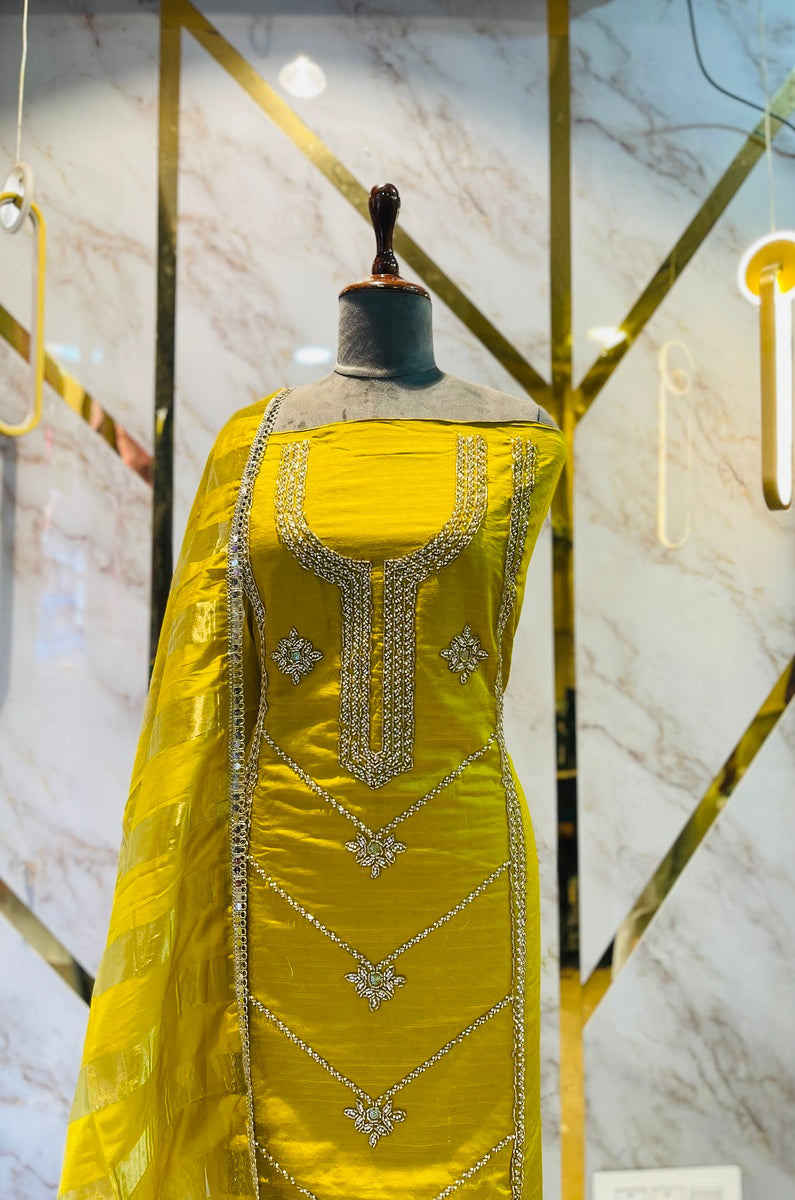 Party wear shimar silk suit Hand Work Suit