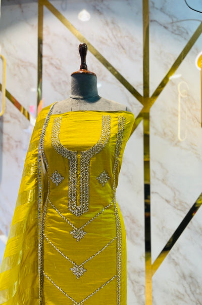 Party wear shimar silk suit Hand Work Suit