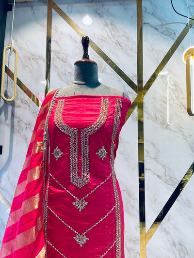 Party wear shimar silk suit Hand Work Suit