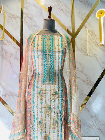 Party wear maslin mirror suit