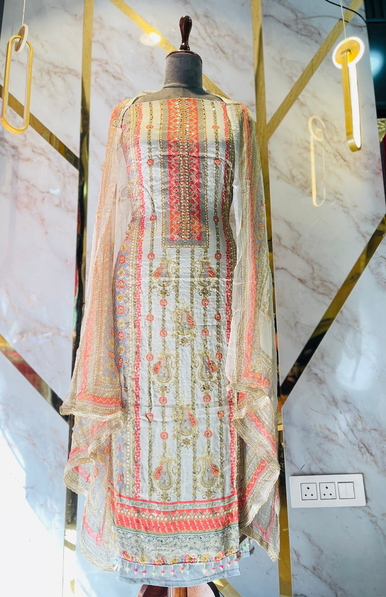 Party wear maslin mirror suit