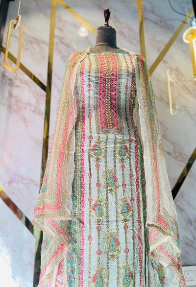 Party wear maslin mirror suit