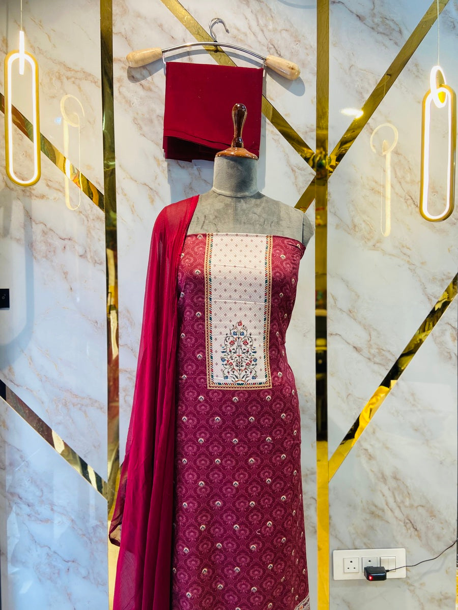 Premium kashmiri kani print cotton suit
