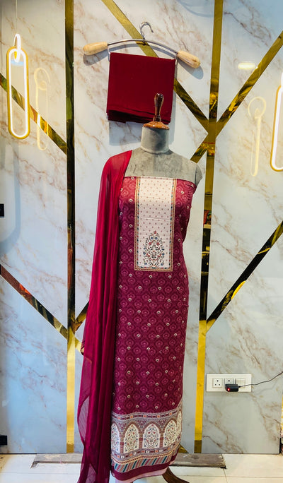 Premium kashmiri kani print cotton suit