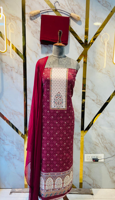 Premium kashmiri kani print cotton suit