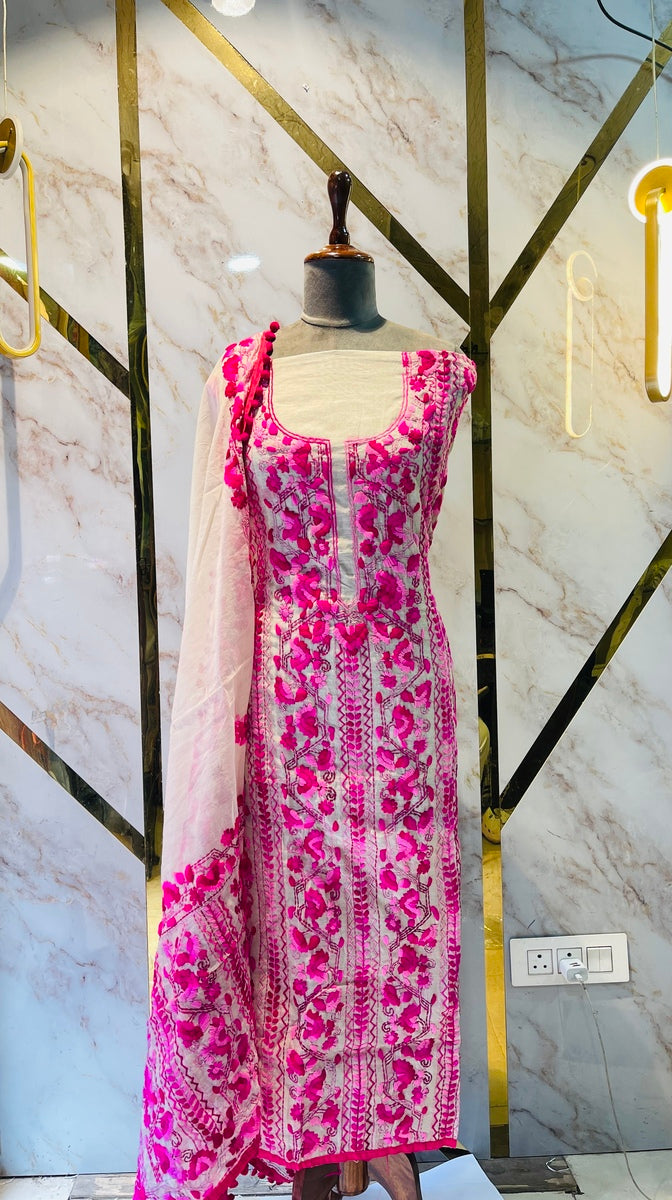 Premium kantha work modal silk suit