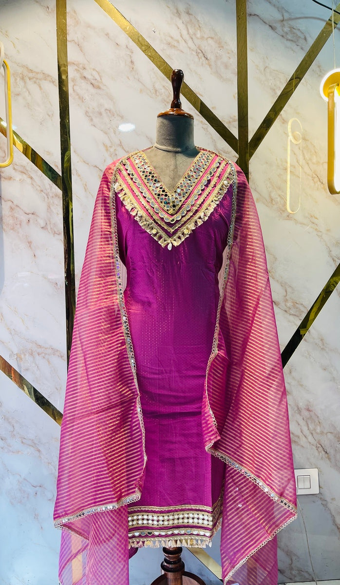 Party wear shimar silk suit