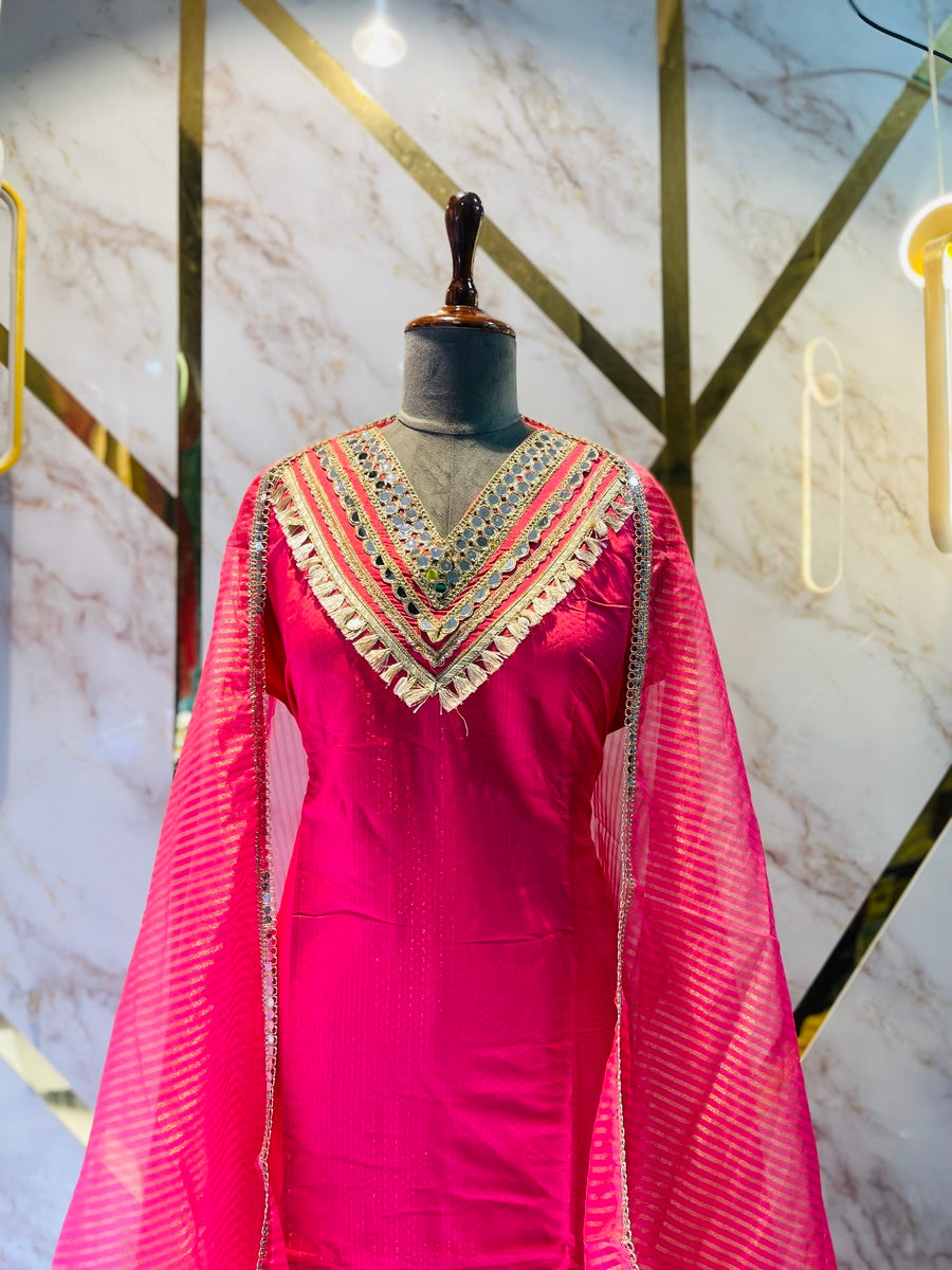 Party wear shimar silk suit