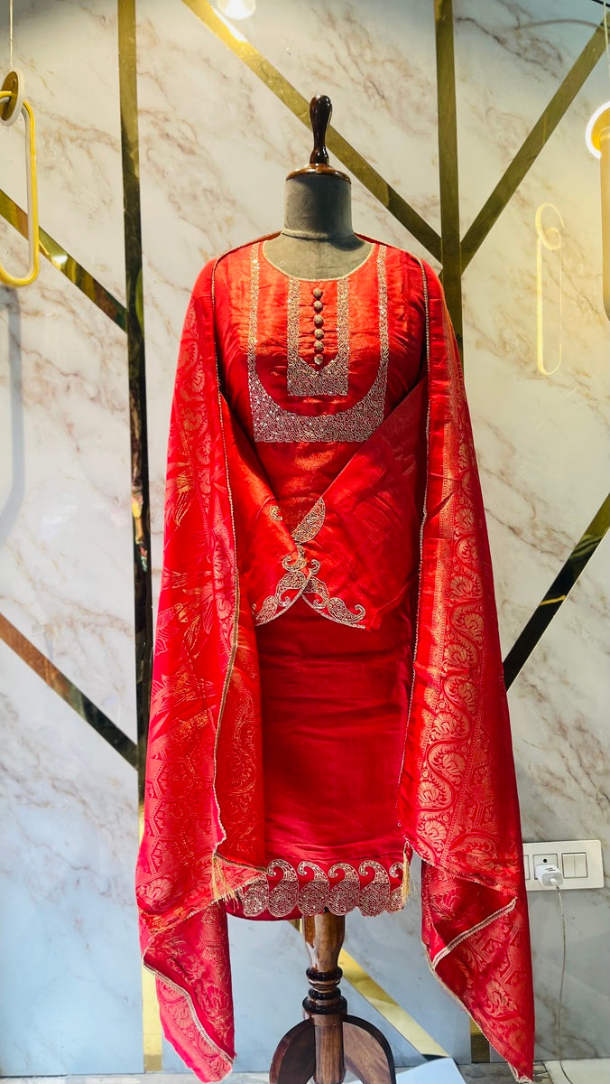 Party wear shimar silk suit