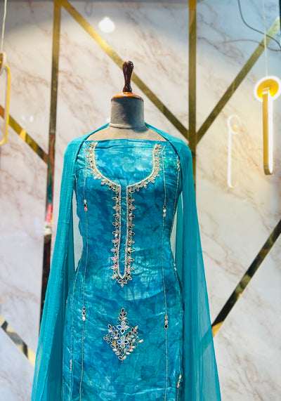 premium Organza  Glass Silk Suit