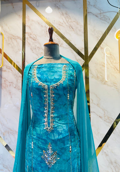 premium Organza  Glass Silk Suit