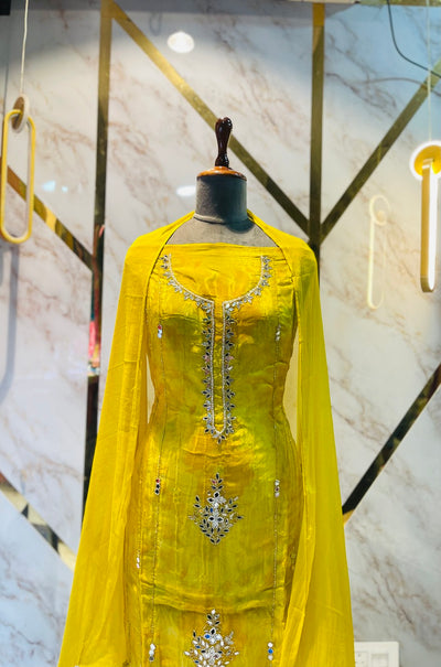 premium Organza  Glass Silk Suit